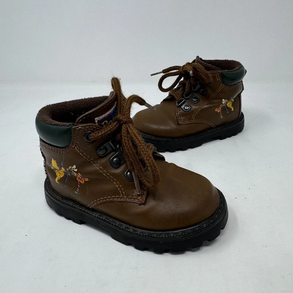 Vtg Disney Winnie the Pooh Tigger Brown Outdoor Adventures Boots Toddler Size 5